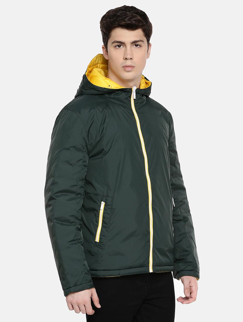 green solid quilted jacket - 18083848 - Standard Image - 3