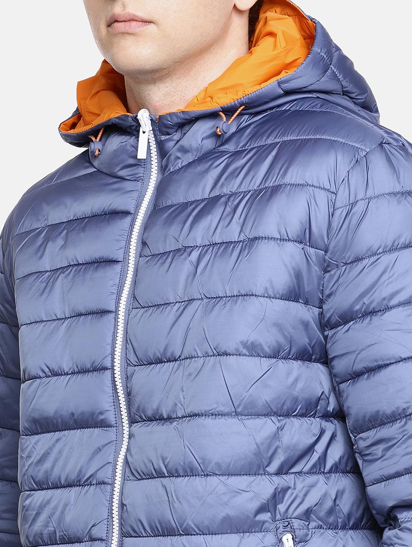 orange solid quilted jacket - 18083849 - Standard Image - 3