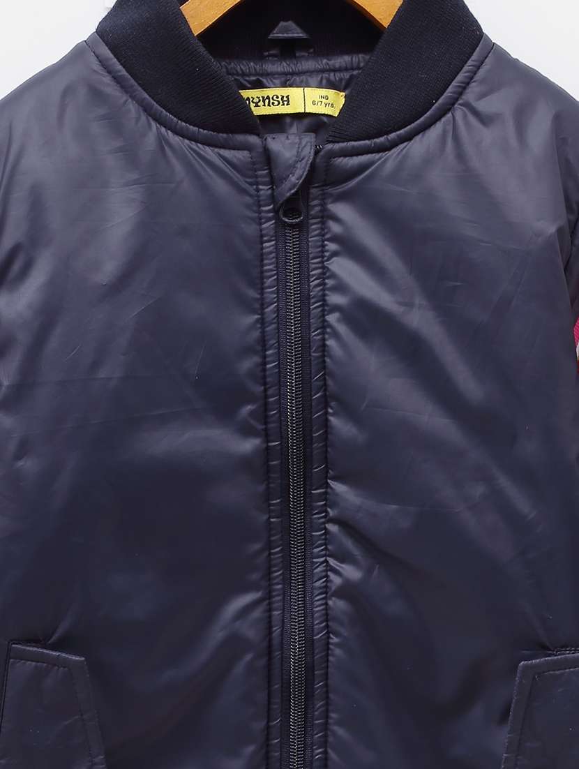 navy blue contrast taped jacket - 18089270 - Standard Image - 3