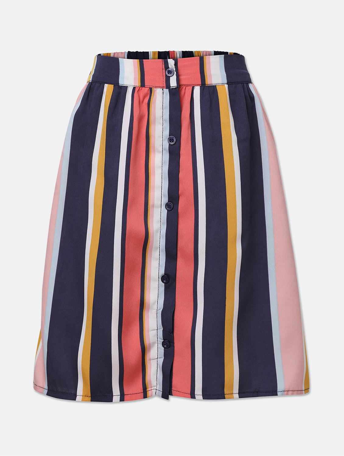 multi colored striped a-line skirt - 18105886 -  Zoom Image - 0