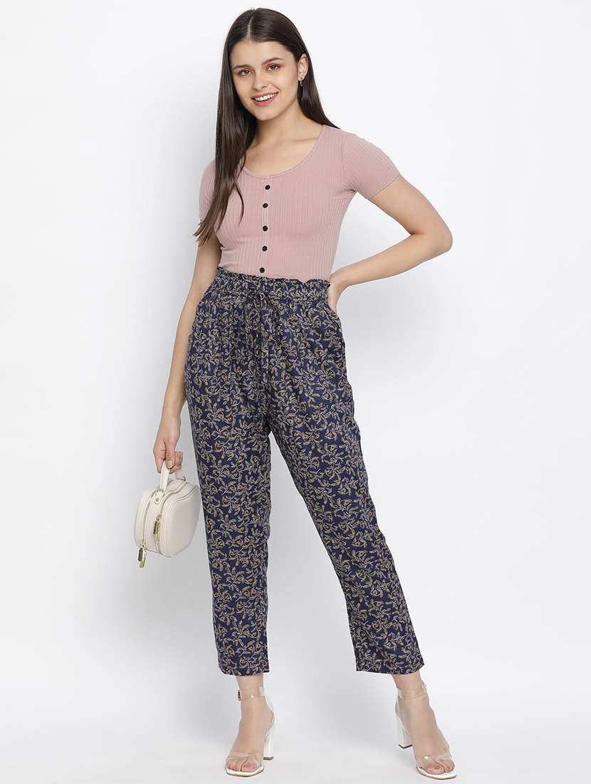 tie front printed flat front trouser  - 18105908 -  Standard Image - 3