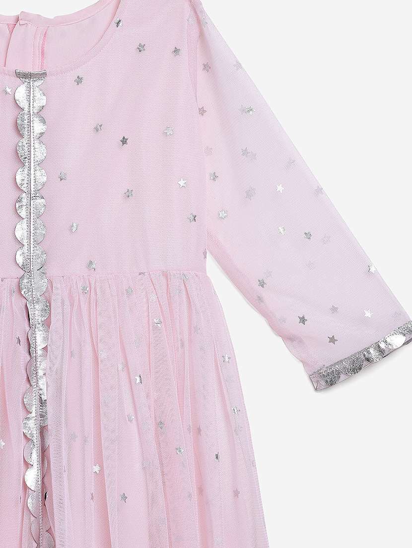 pink net regular kurti - 18106198 -  Standard Image - 3