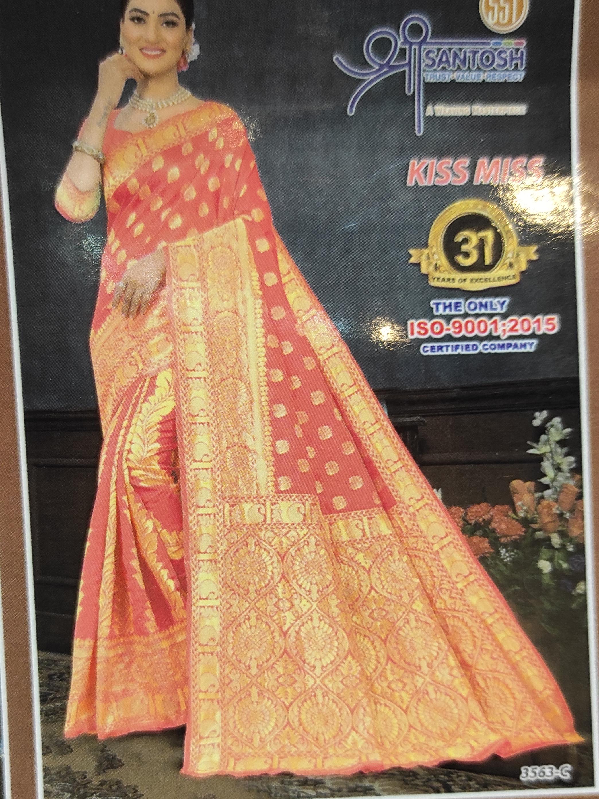red dilk saree - 18106575 - Zoom Image - 0