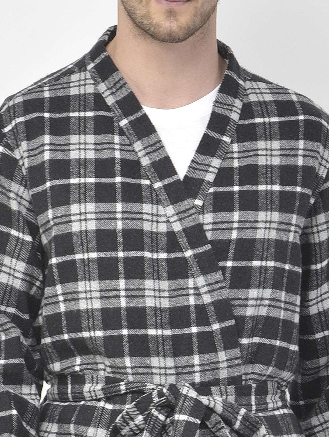 black cotton sleepwear robe - 18106769 -  Standard Image - 3