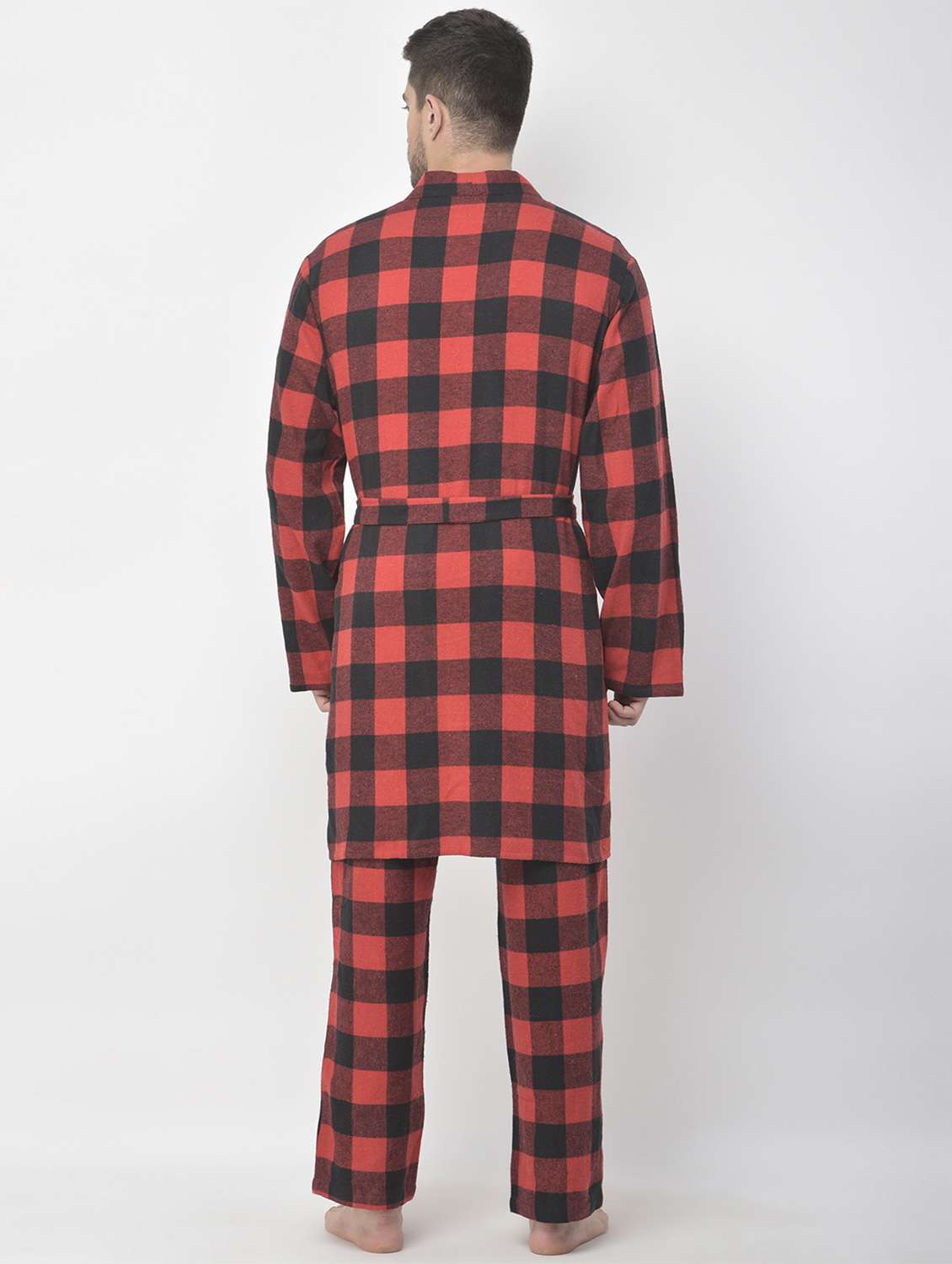 red cotton sleepwear robe - 18106771 -  Standard Image - 3