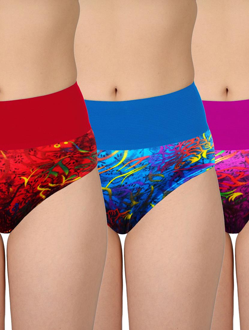 set of 3 printed hipster panty