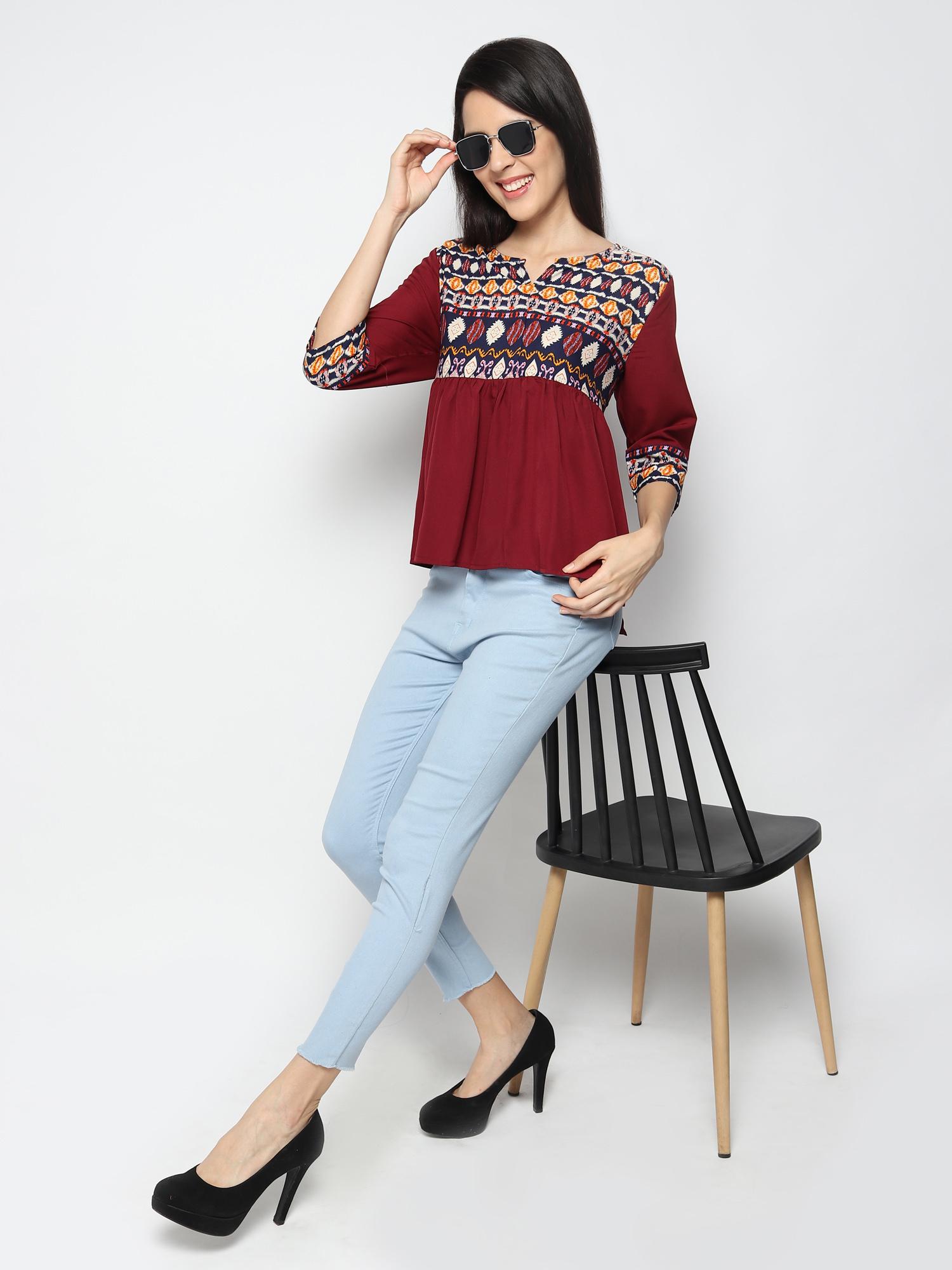 trendy women's top & tunics, party - 18109265 - Standard Image - 5