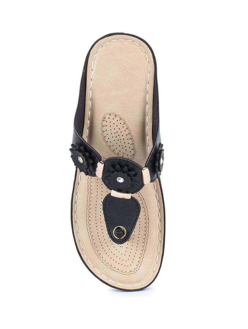black t-strap sandal - 18110111 - Standard Image - 3