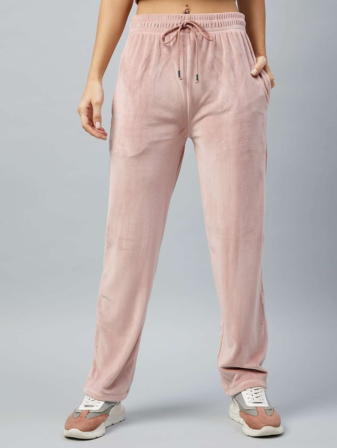mid rise solid track pant