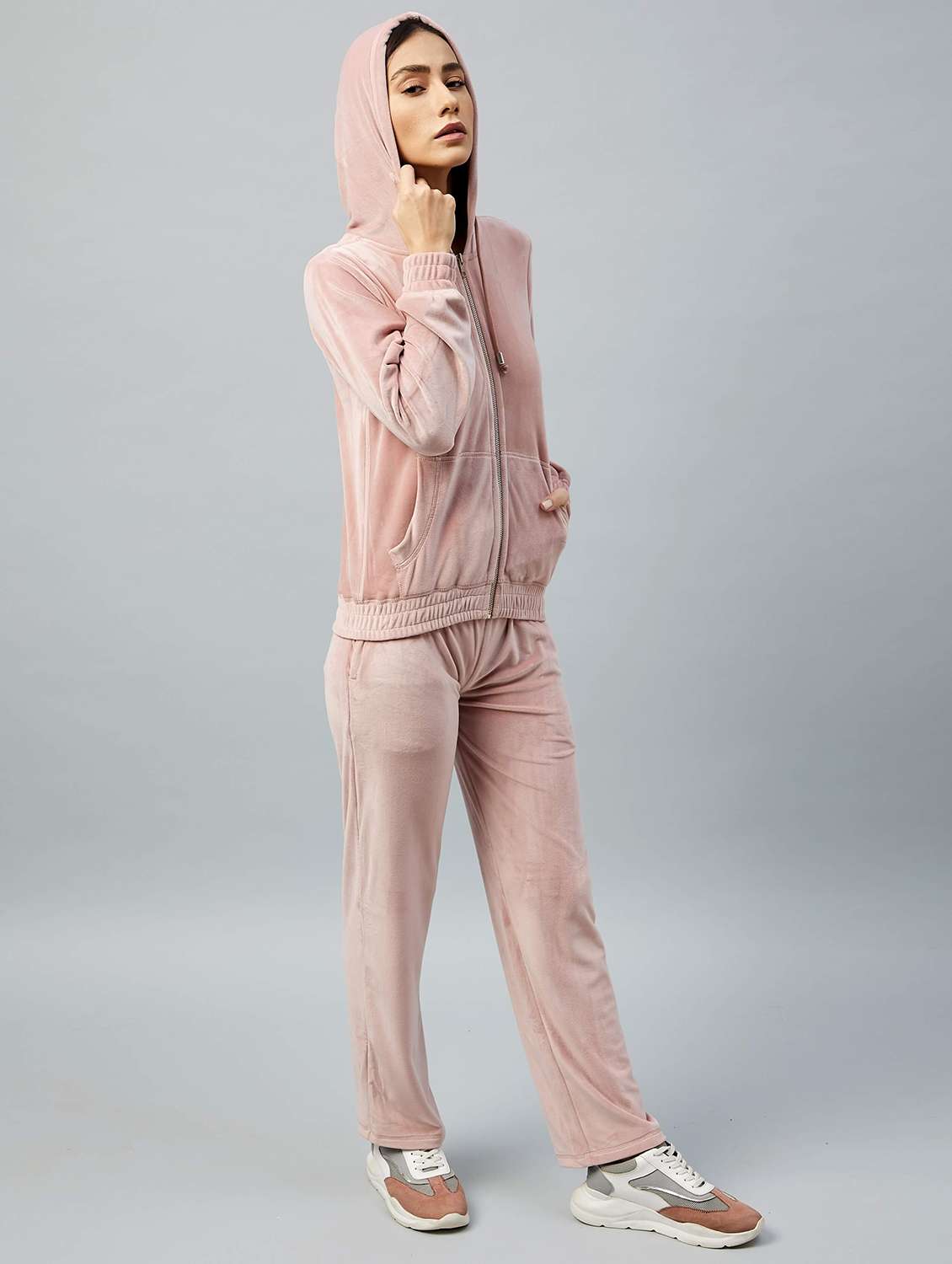 mid rise solid track pant - 18110251 -  Standard Image - 3