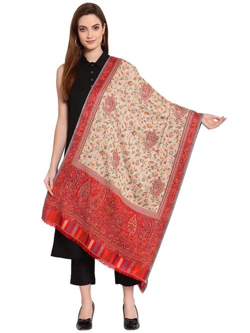red printed  shawl - 18110388 -  Standard Image - 0