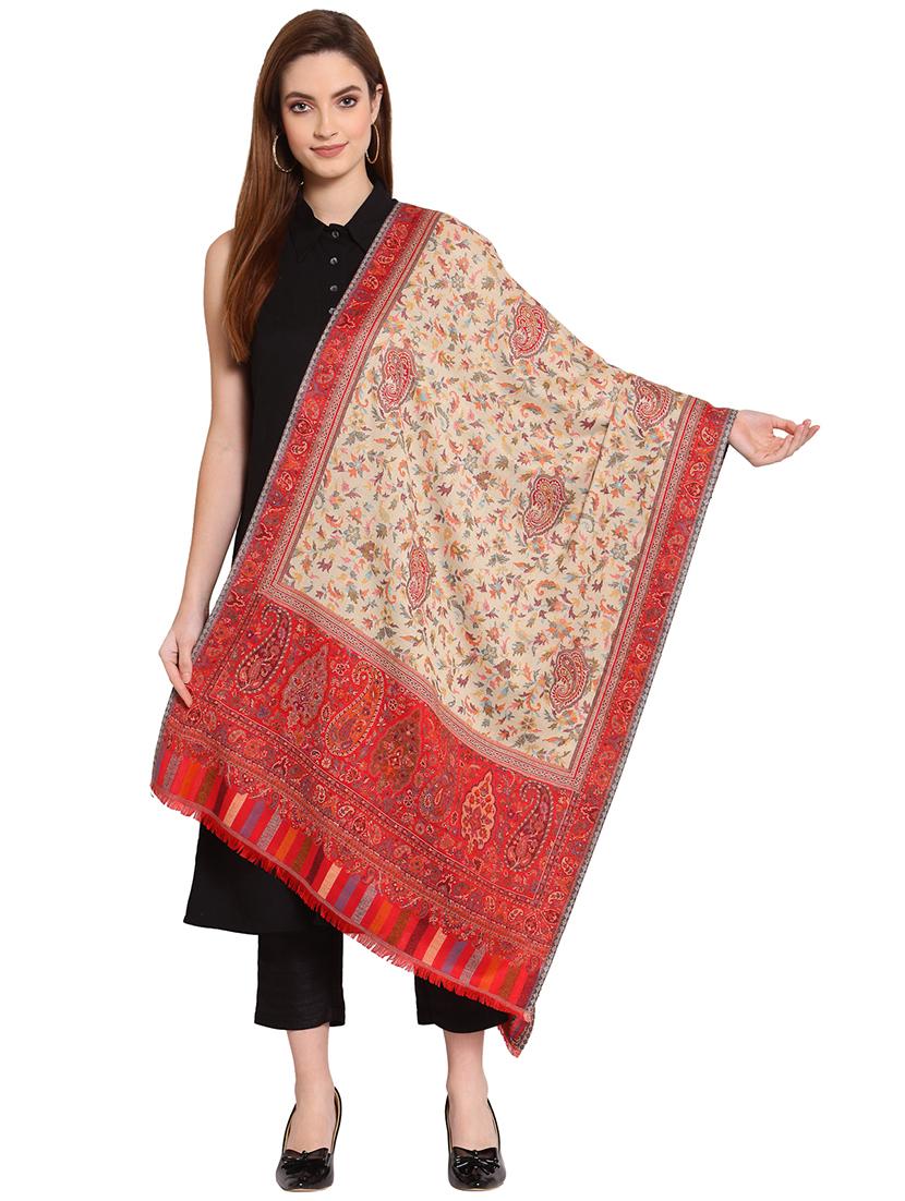 red printed  shawl - 18110388 -  Zoom Image - 0