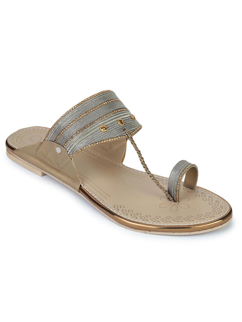 beige synthetic slip on sandals - 18111300 - Zoom Image - 0