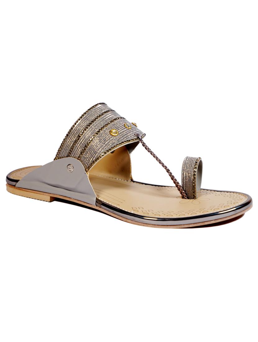 grey synthetic slip on sandals - 18111302 -  Zoom Image - 0