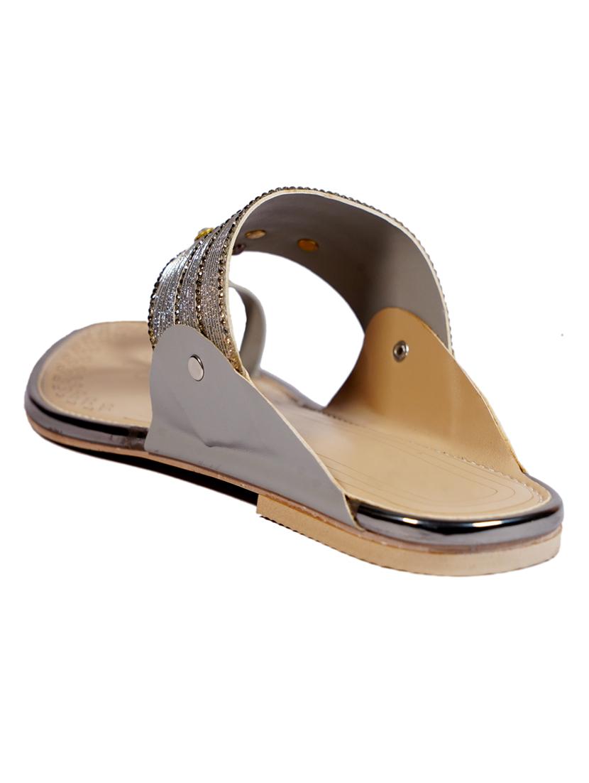 grey synthetic slip on sandals - 18111302 - Standard Image - 3
