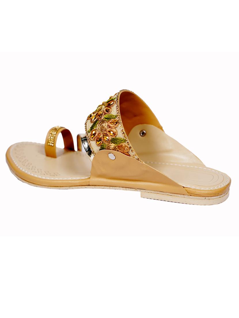 tan synthetic slip on sandals - 18111305 - Standard Image - 3