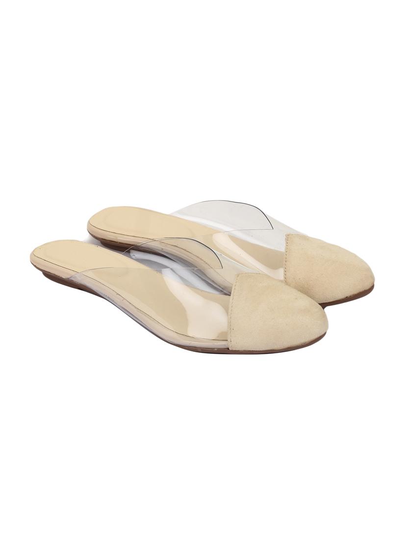 beige synthetic slip on sandals - 18111316 - Zoom Image - 0