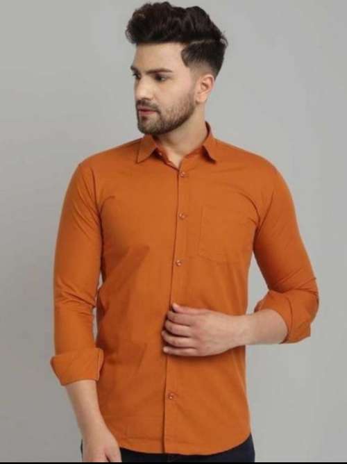 orange cotton shirt - 18112331 - Standard Image - 0