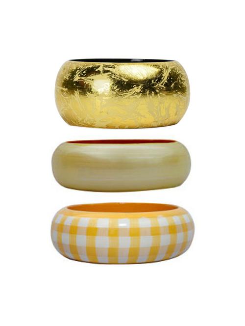 set of 3 multi colored wood bangle - 18112433 - Standard Image - 0