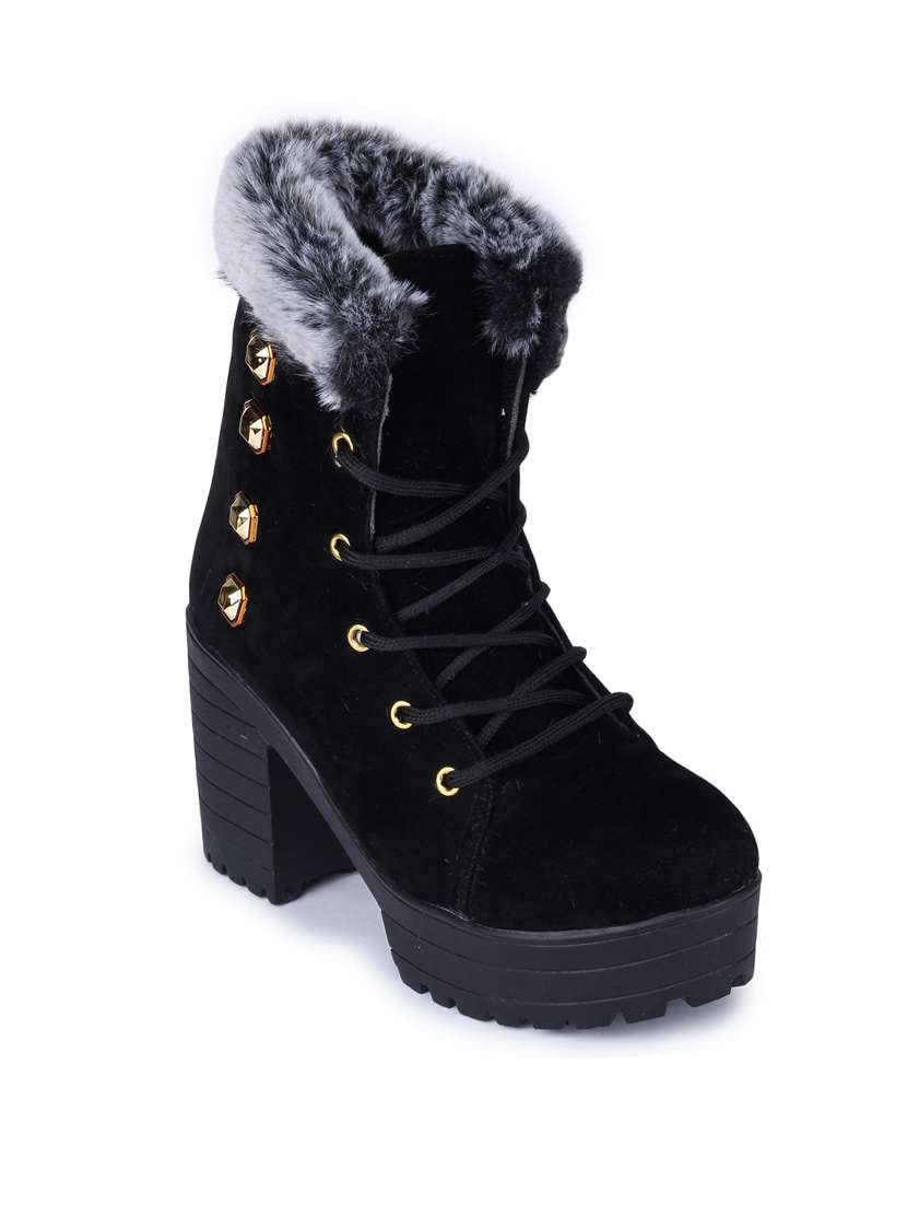 black lace up boot