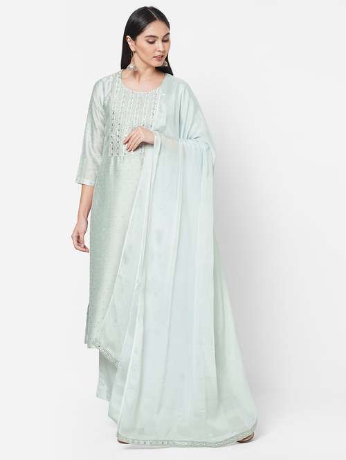 embroidered unstitched suit set - 18113075 - Standard Image - 0