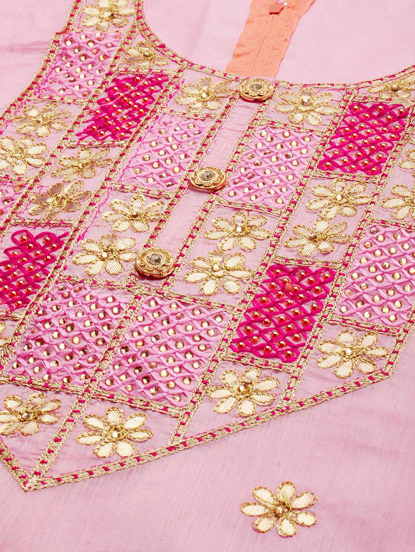 embroidered unstitched suit set - 18113092 - Standard Image - 3