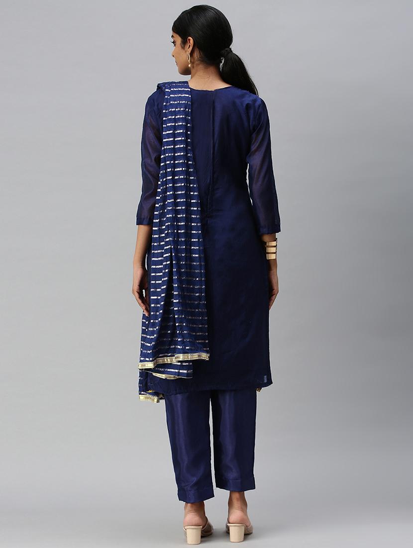 embroidered unstitched suit set - 18113094 - Standard Image - 3
