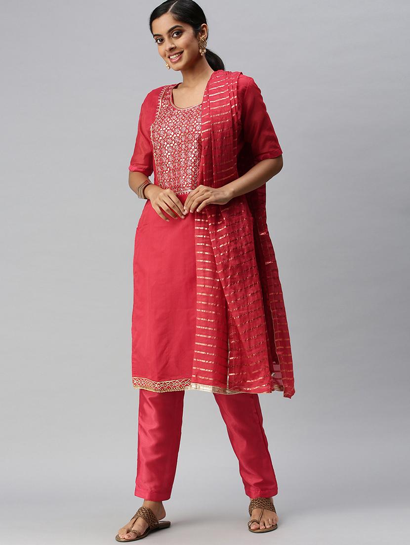 embroidered unstitched suit set - 18113096 -  Zoom Image - 0