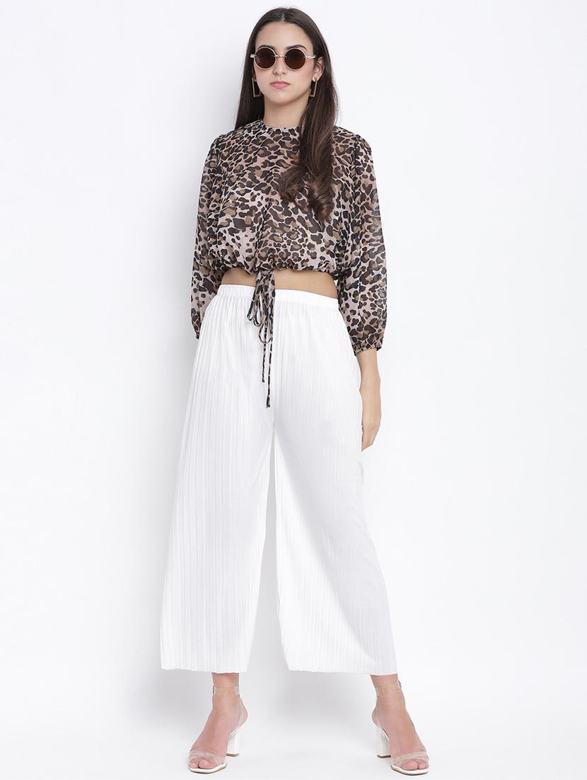 women's crop crew neck top - 18116232 - Standard Image - 3