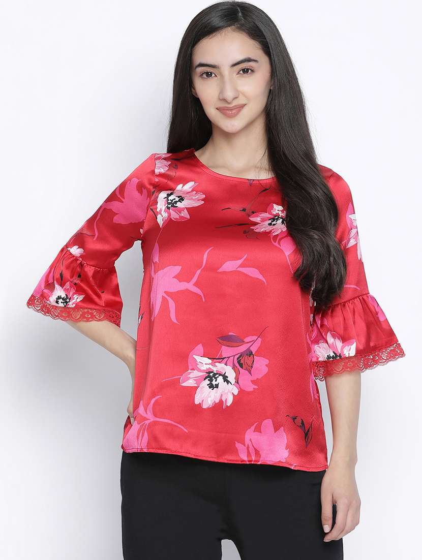 women's straight round neck top