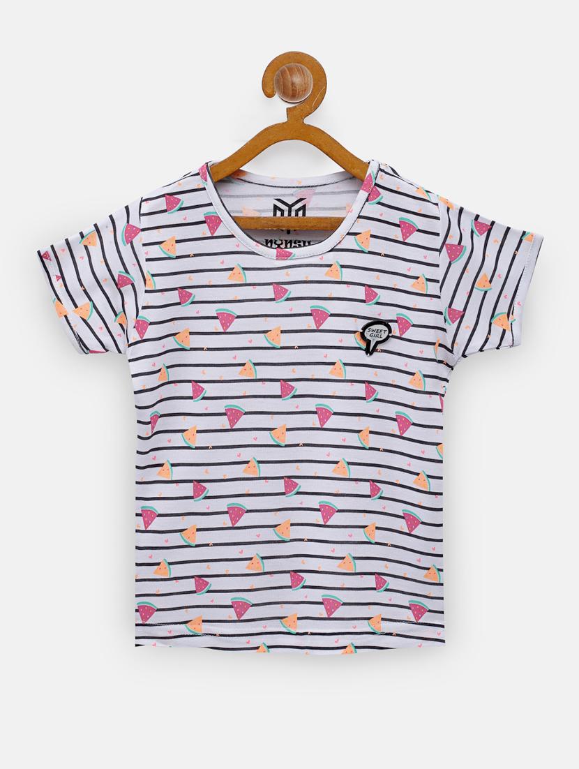 round neck striped tee - 18117482 - Zoom Image - 0