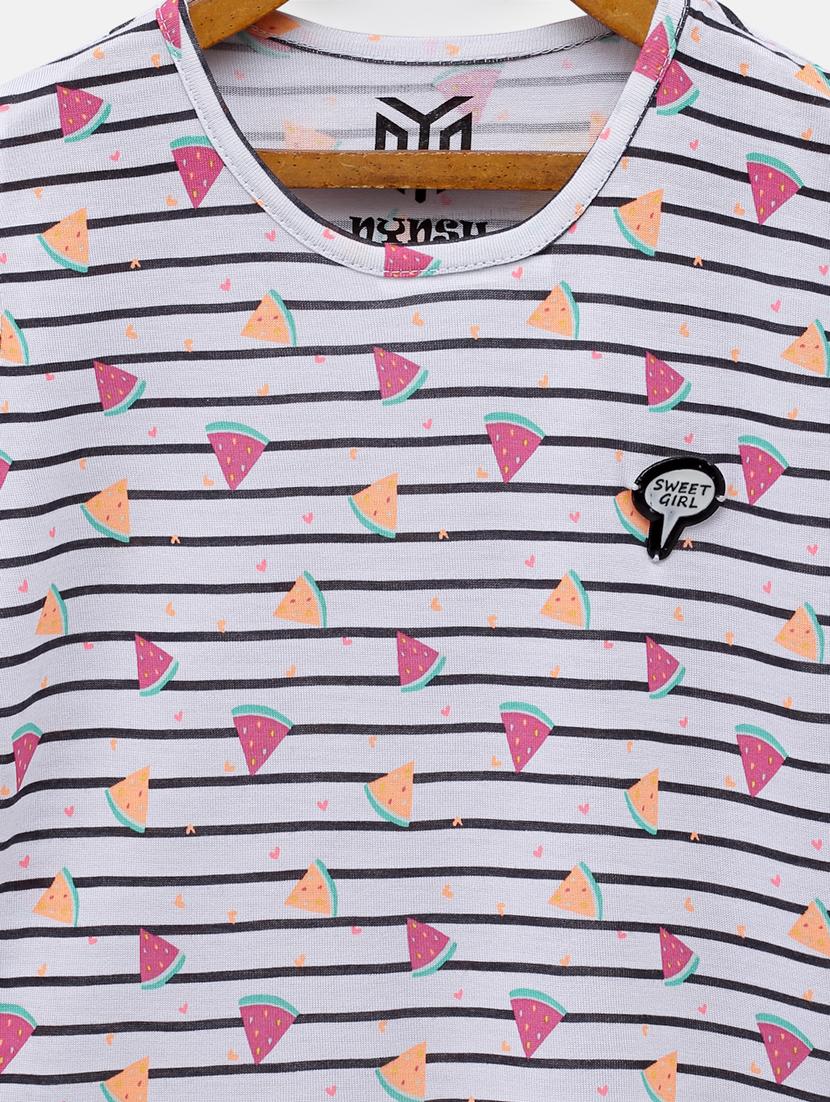 round neck striped tee - 18117482 - Standard Image - 3