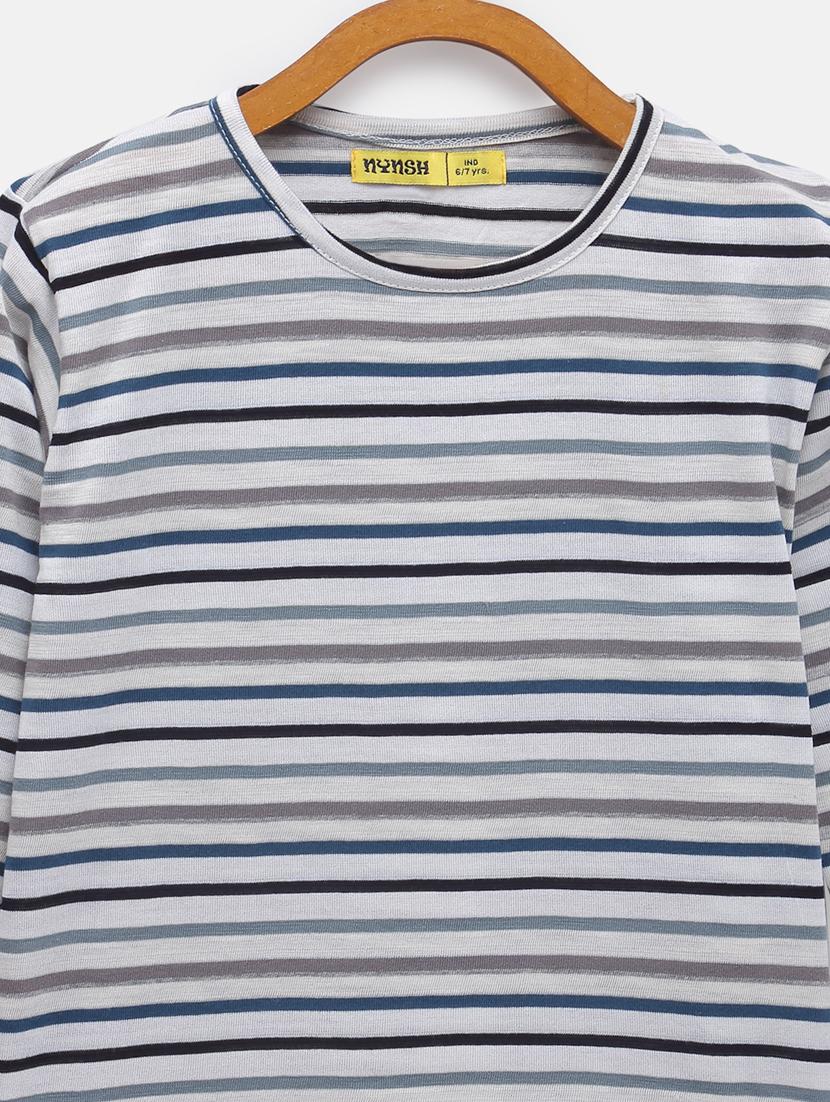 round neck striped tee - 18117489 - Standard Image - 3