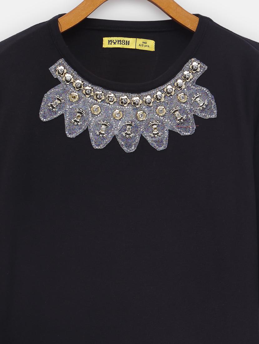 black cotton regular tee - 18117500 - Standard Image - 3