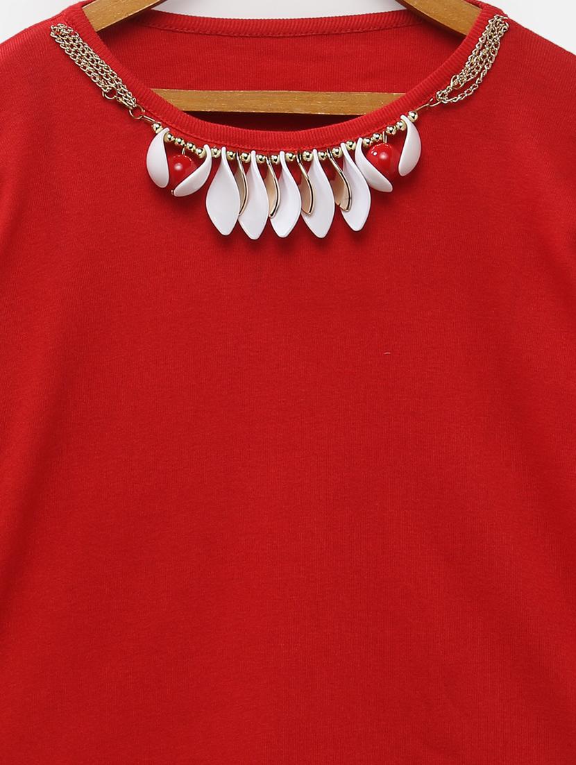 red cotton regular tee - 18117513 - Standard Image - 3