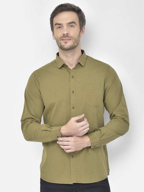 green printed casual shirt - 18117628 - Standard Image - 0