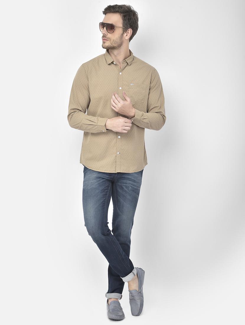beige printed casual shirt - 18117630 - Standard Image - 3
