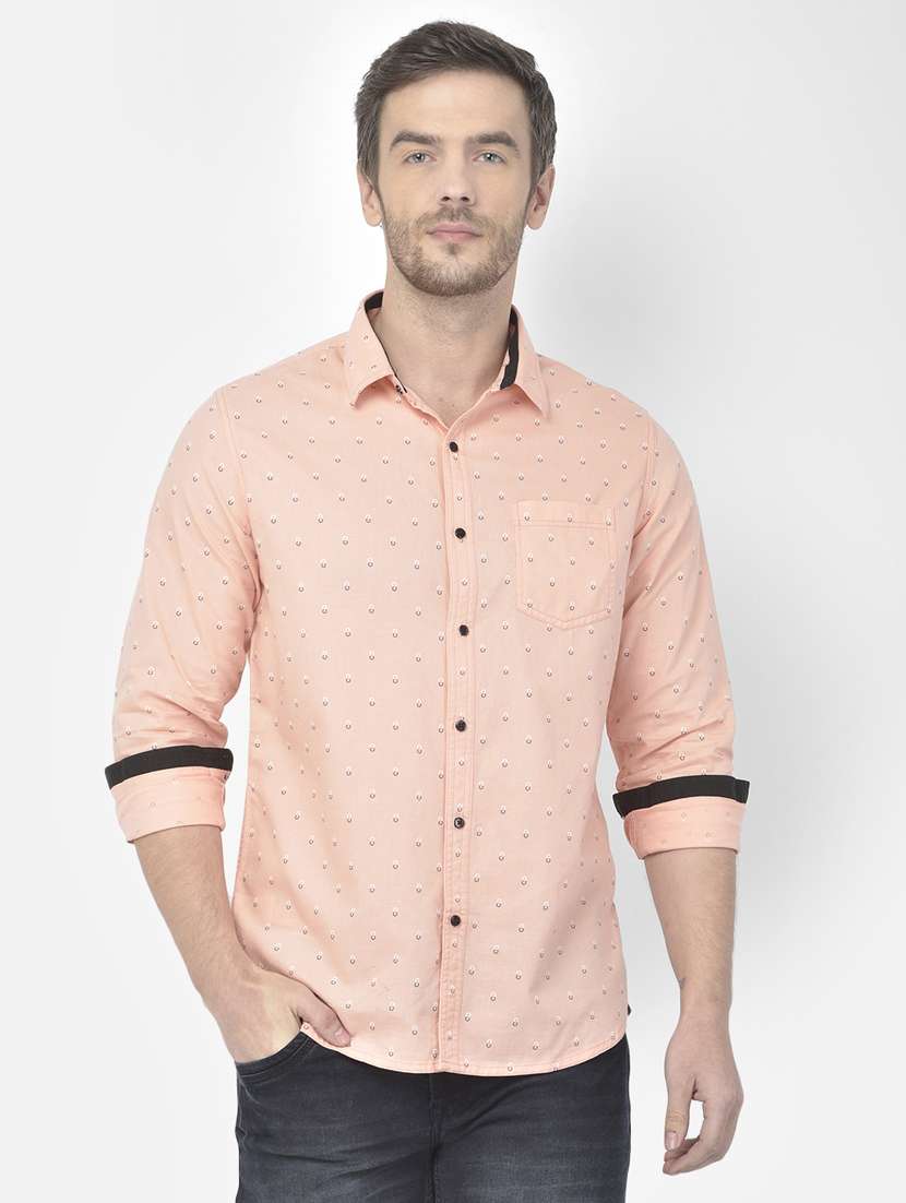 mens micro print casual shirt - 18117638 - Zoom Image - 0