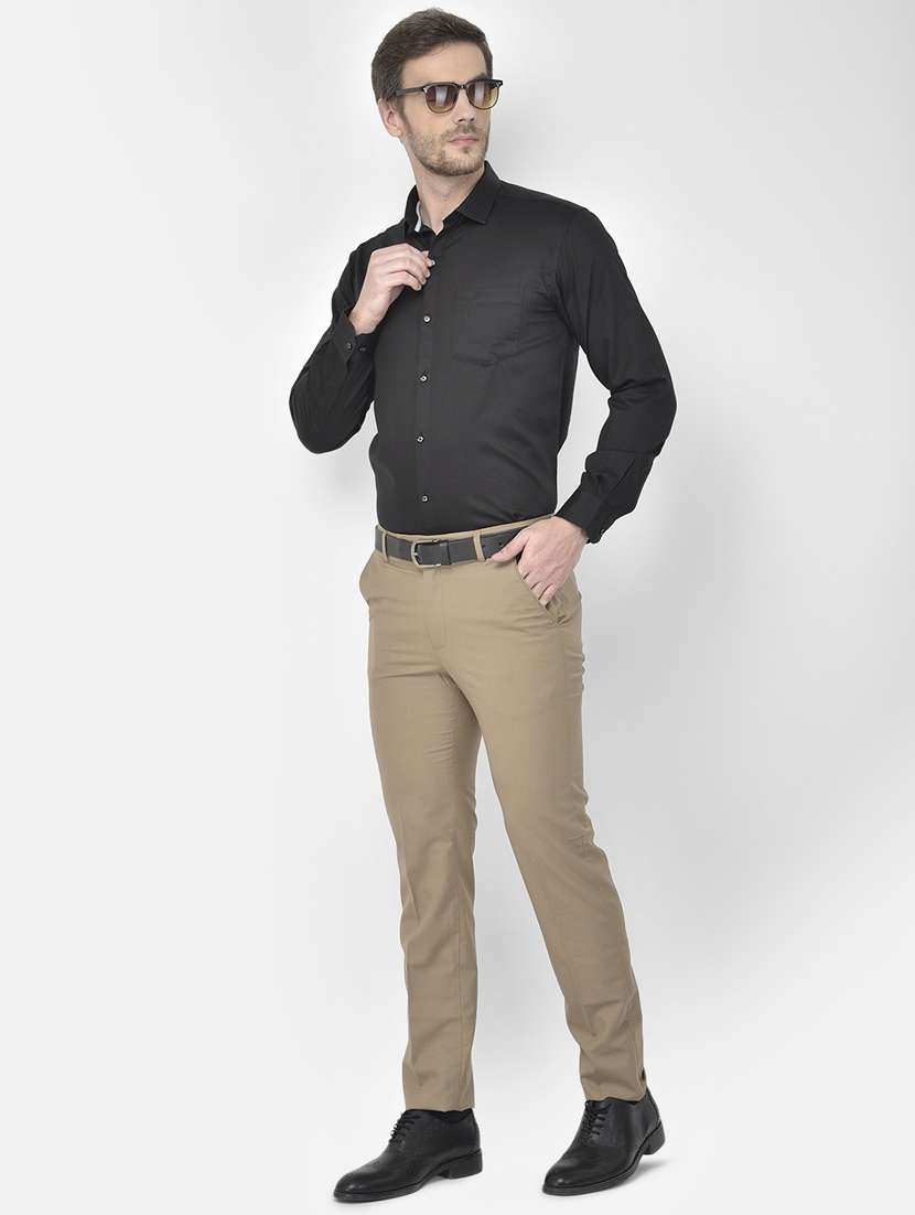 black solid formal shirt - 18117642 -  Standard Image - 3