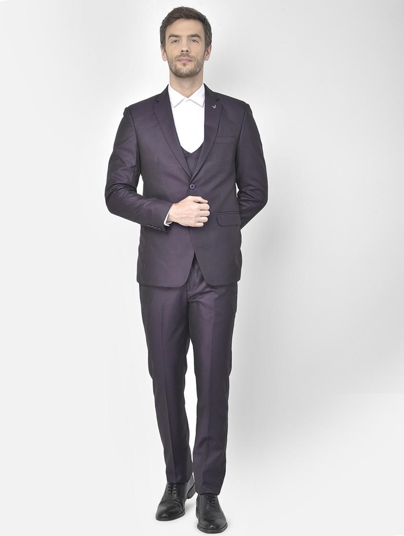 purple polyester blend single breasted suit - 18117661 - Zoom Image - 0