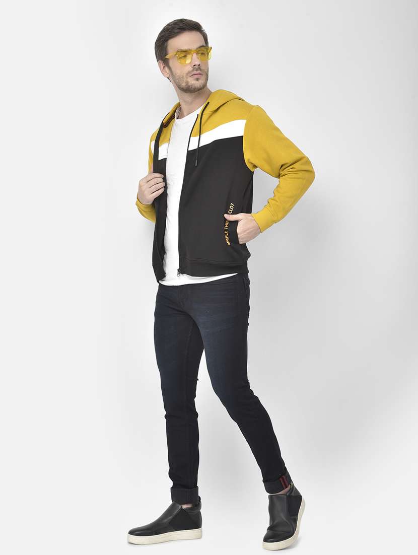 men color block long sleeve hooded sweatshirt - 18117703 -  Standard Image - 3