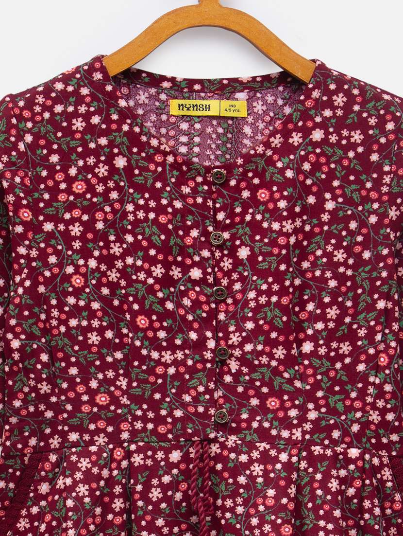 purple printed frock - 18118696 -  Standard Image - 3