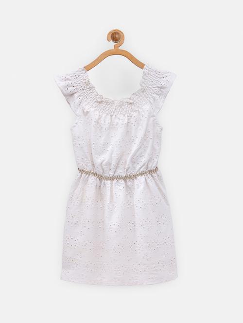 white solid frock - 18118699 -  Standard Image - 0