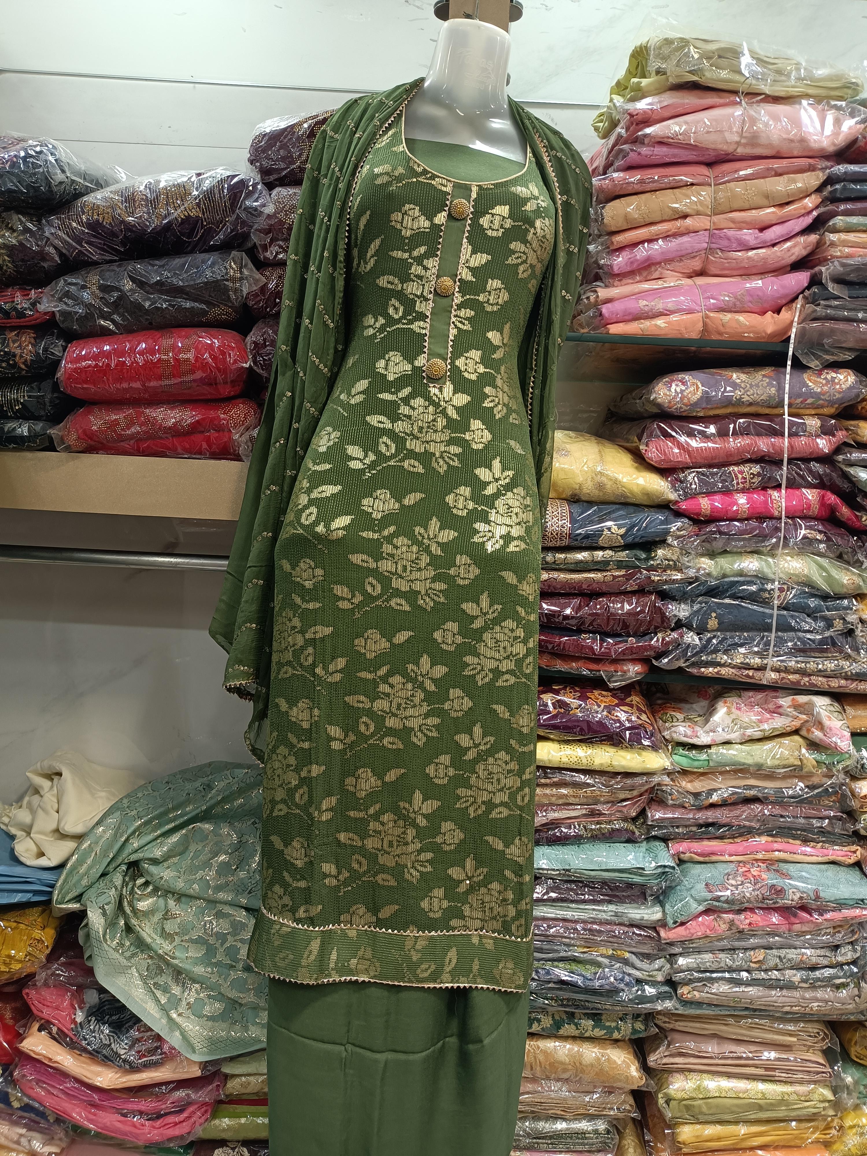 jorjet embroidery with chiffon dupatta  - 18118756 -  Zoom Image - 0