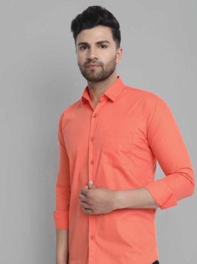 orange cotton shirt - 18120537 -  Zoom Image - 0