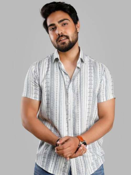 grey cotton shirt - 18120757 - Standard Image - 0