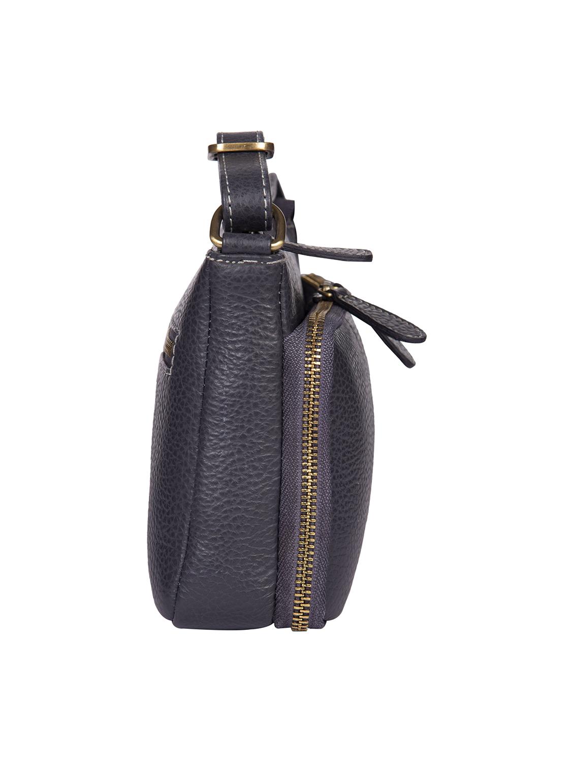 grey leather sling bag - 18138245 - Standard Image - 3