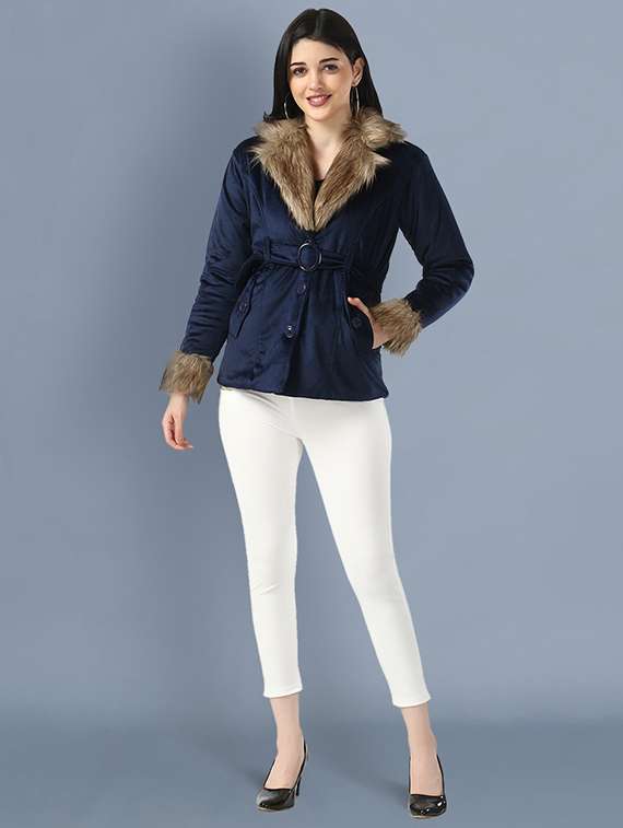 lapel neck fur jacket jacket - 18138366 -  Standard Image - 3