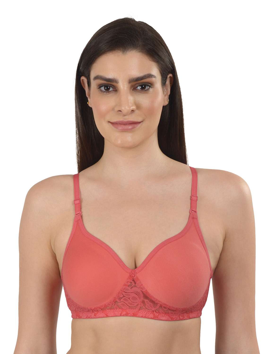 orange solid t-shirt bra