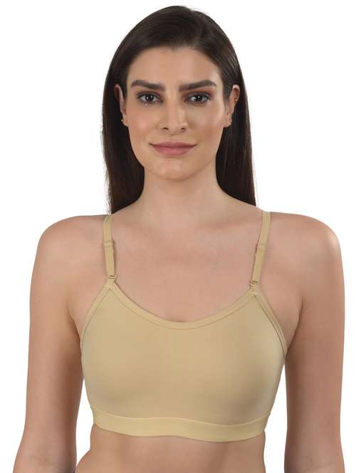 beige solid t-shirt bra - 18138454 - Standard Image - 0